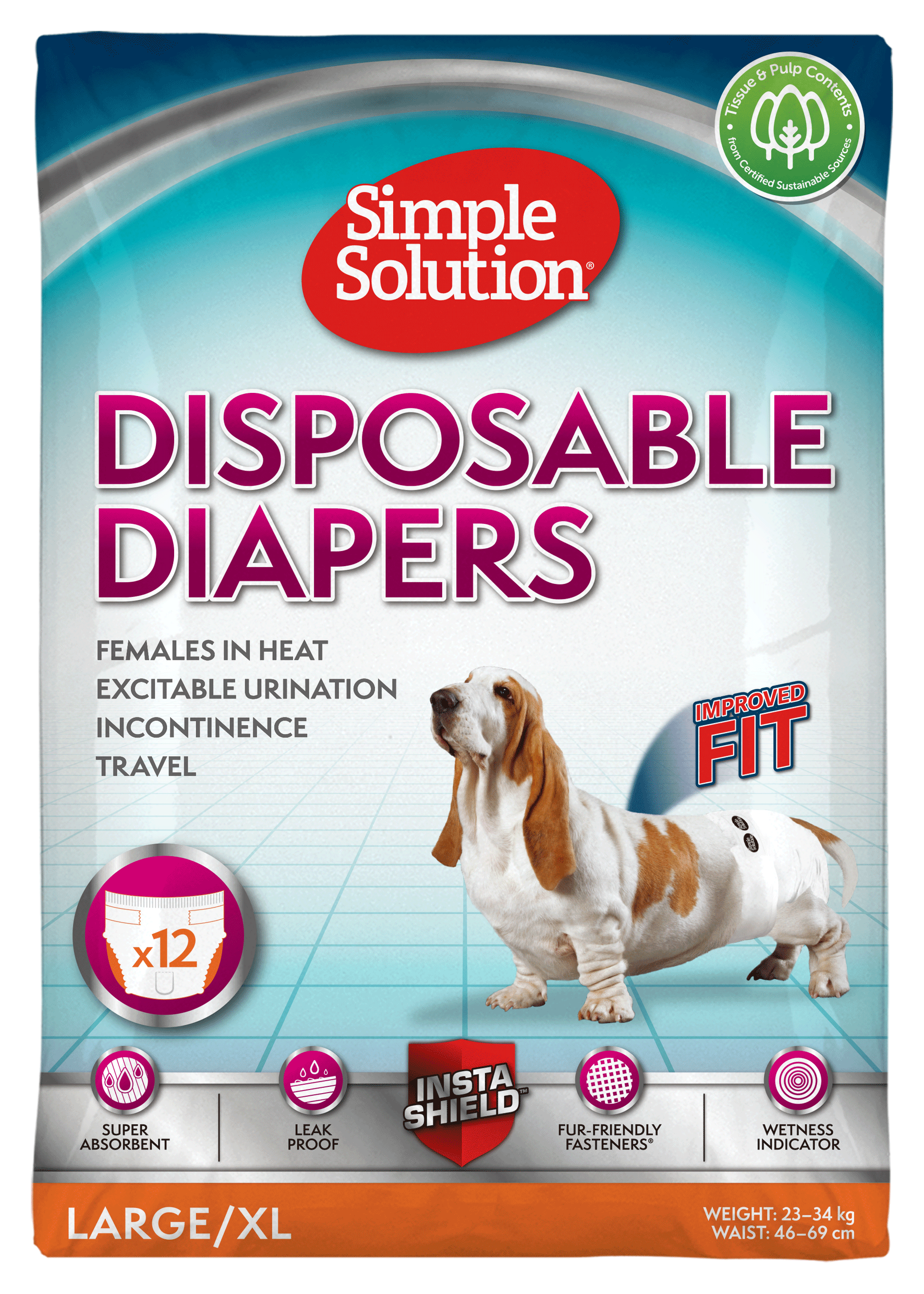 Simple Solution Disposable Diapers - Large/ X Large Simple Solution Disposable Diapers - Large/ X Large