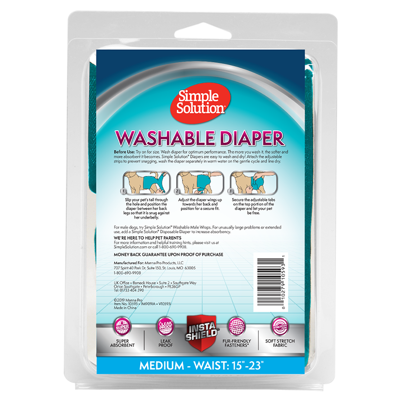 Simple Solutions Washable Female Dog Diaper - Medium Simple Solutions Washable Female Dog Diaper - Medium