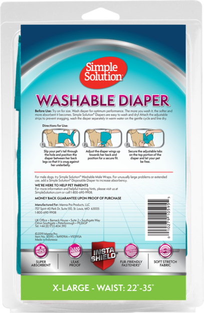Simple Solutions Washable Female Dog Diaper - X Large