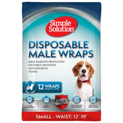Simple Solution Disposable Male Dog Wraps, 12 wraps