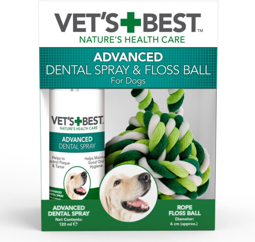 Vet's Best Advanced Dental Spray & Rope Ball Kit