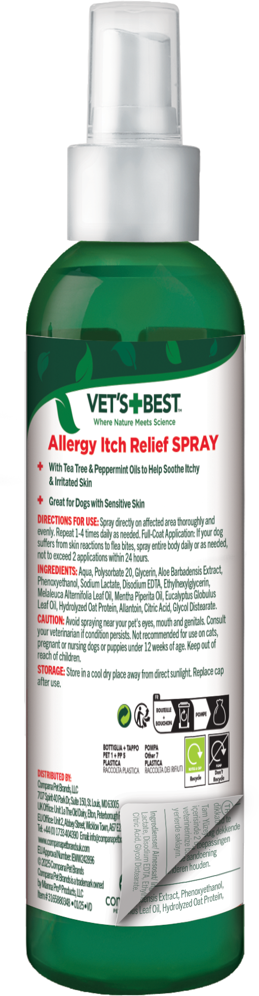 Vets Best Allergy Itch Relief Spray for Dogs - 250ml Vets Best Allergy Itch Relief Spray for Dogs - 250ml