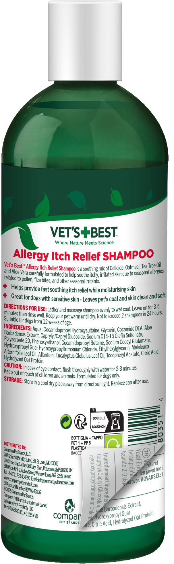 Vet's Best Allergy Itch Relief Shampoo - 500ml Vet's Best Allergy Itch Relief Shampoo - 500ml