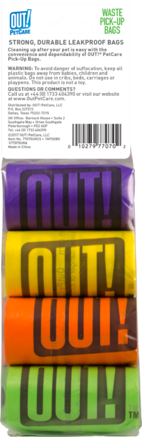 Out Petcare Rainbow Waste Pick-Up Bags 60 ct.