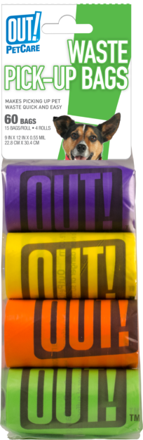Out Petcare Rainbow Waste Pick-Up Bags 60 ct.