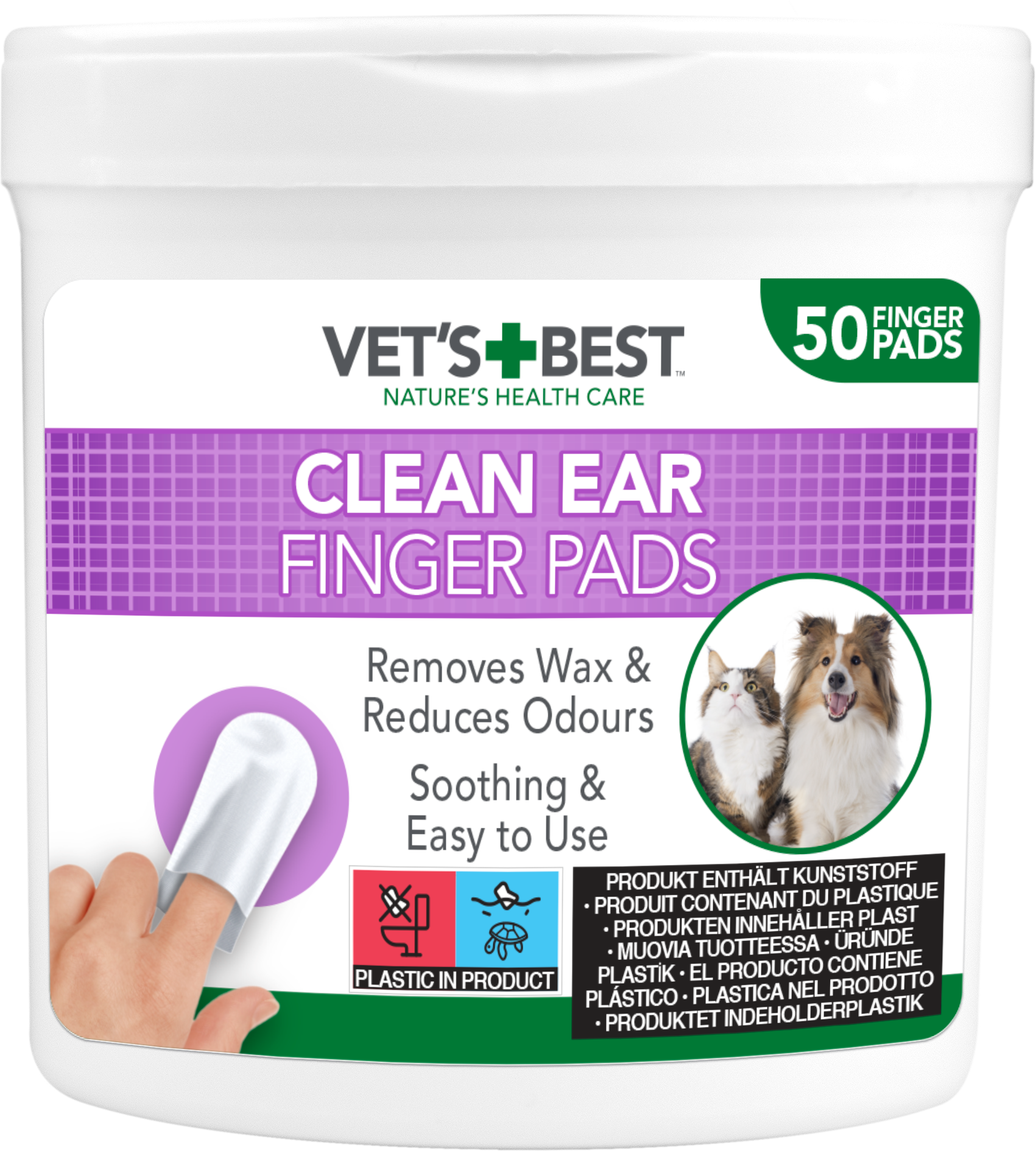 Vet's Best Clean Ear Finger Pads - 50 Pack Vet's Best Clean Ear Finger Pads - 50 Pack