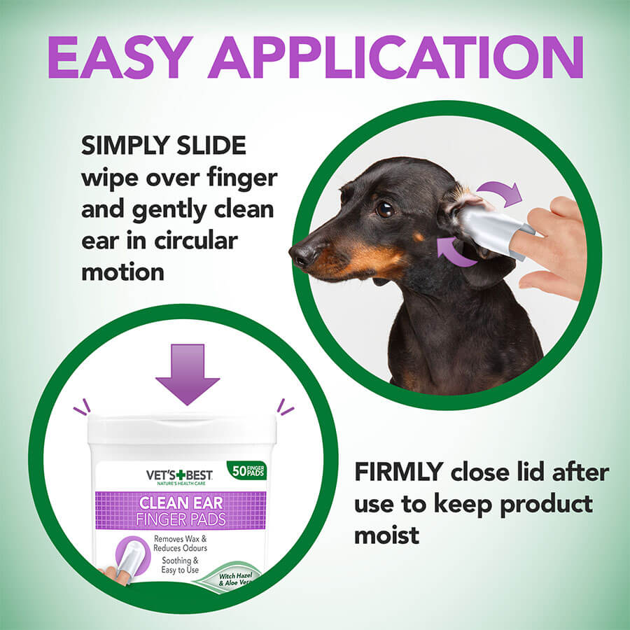 Vet's Best Clean Ear Finger Pads - 50 Pack Vet's Best Clean Ear Finger Pads - 50 Pack