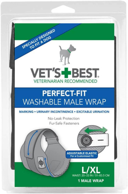 Vet’s Best Washable Male Dog Wraps (L/XL)