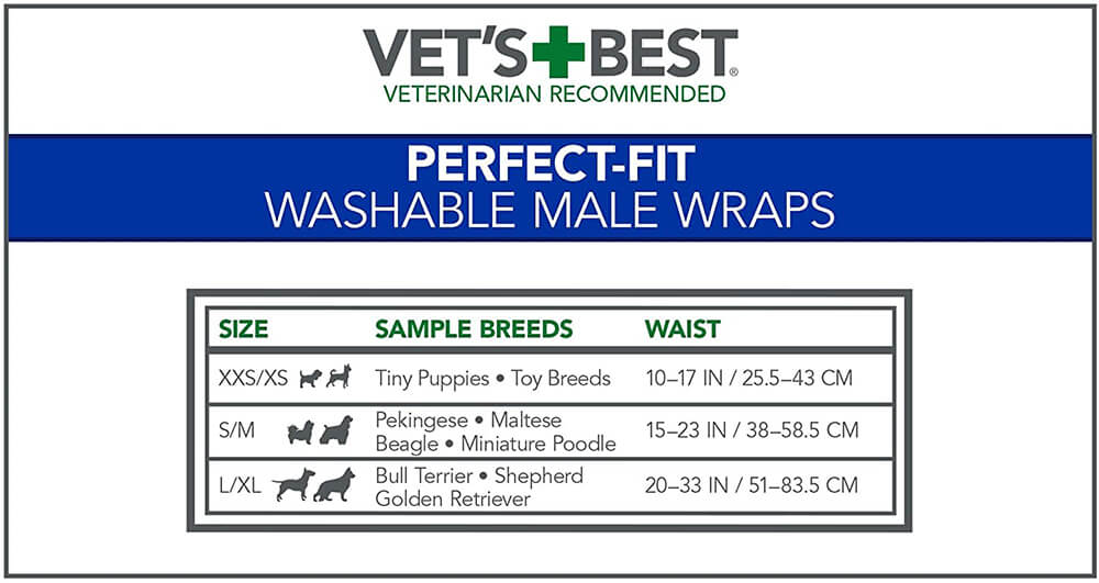 Vet’s Best Washable Male Dog Wraps (S/M) MannaPro