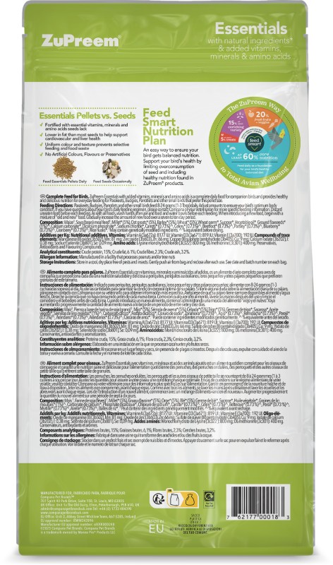 Zupreem Essentials Small Birds 1Kg Zupreem Essentials Small Birds 1Kg