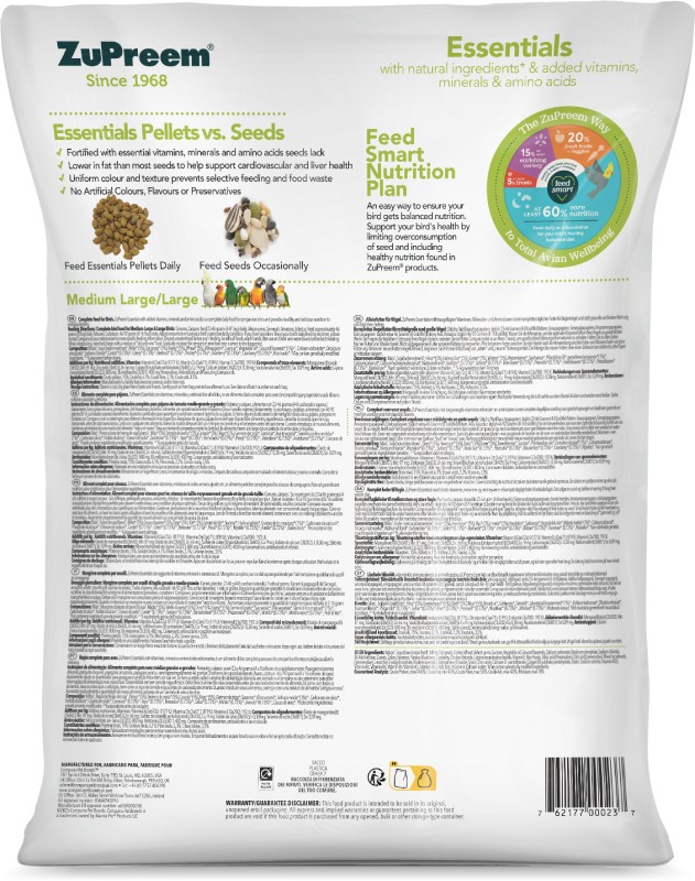 Zupreem Essentials Medium Large & Large Birds 7.5Kg Zupreem Essentials Medium Large & Large Birds 7.5Kg