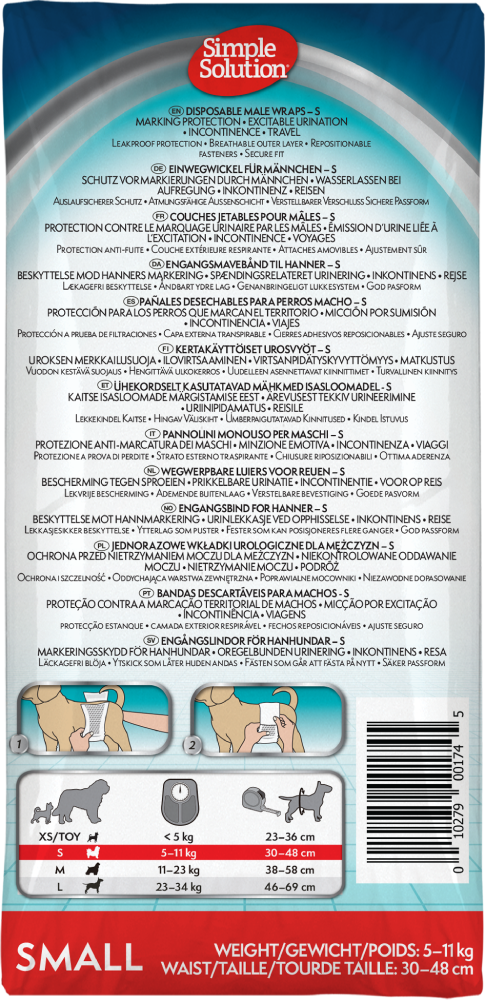 Simple Solution Disposable Male Wrap - Small Simple Solution Disposable Male Wrap - Small